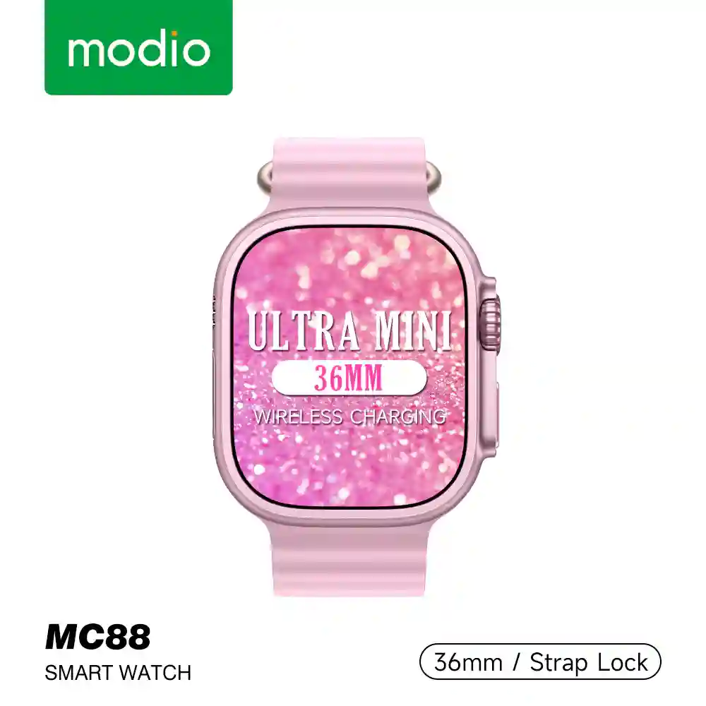 Modio MC88 Ultra Mini Smart Watch | 36 mm Wireless Charging & Bluetooth Calling | Qatar