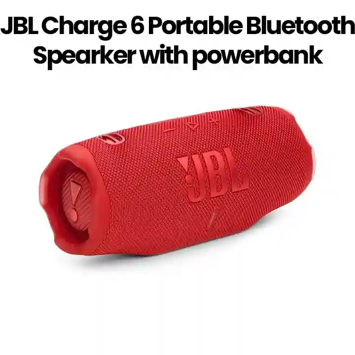 JBL Charge 6 Red | Portable Waterproof & Drop-Proof Bluetooth Speaker with Powerbank | Qatar