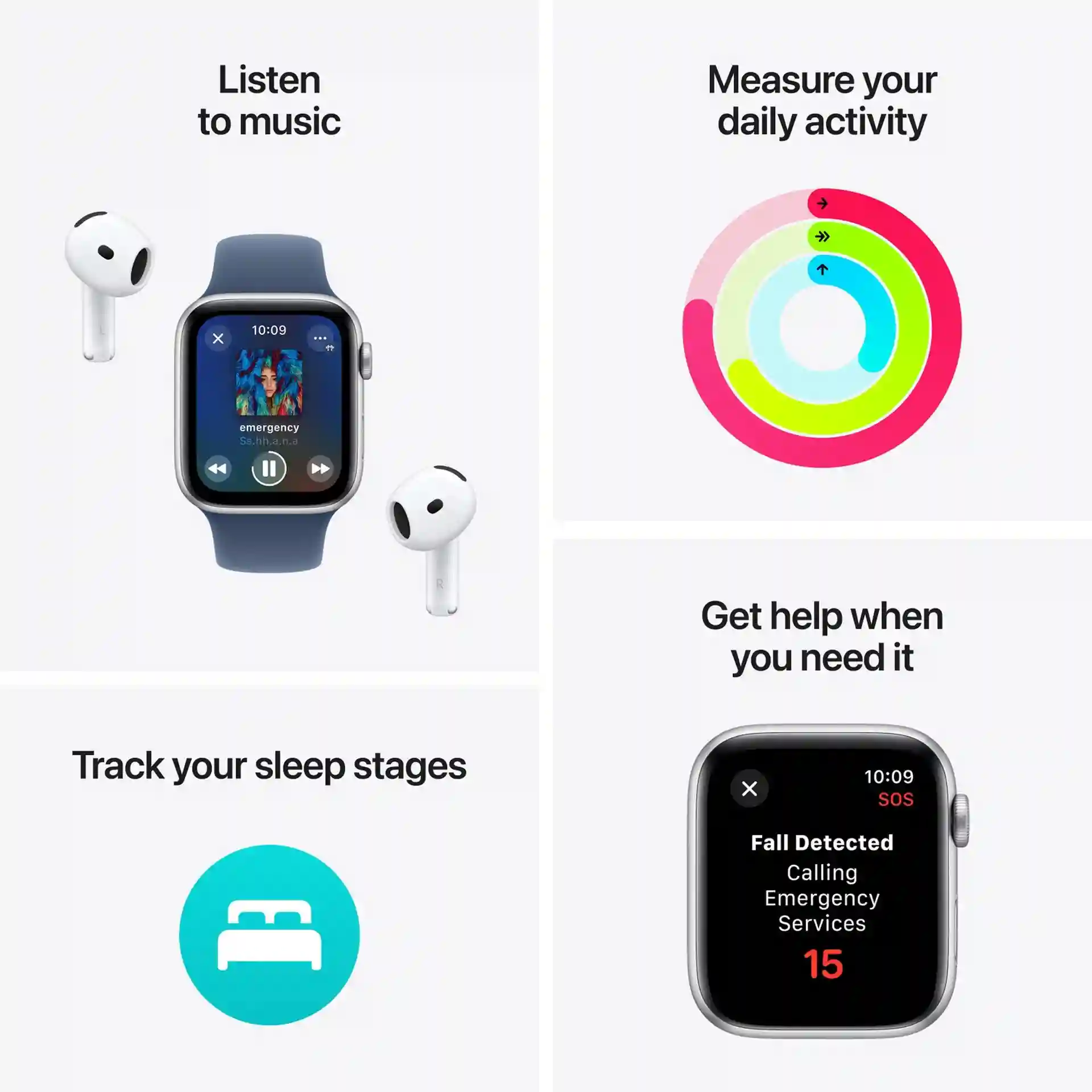 Apple Watch SE (2nd Gen) 44mm Silver Aluminium with Blue Sport Loop (GPS) | Qatar – MXET3QA/A