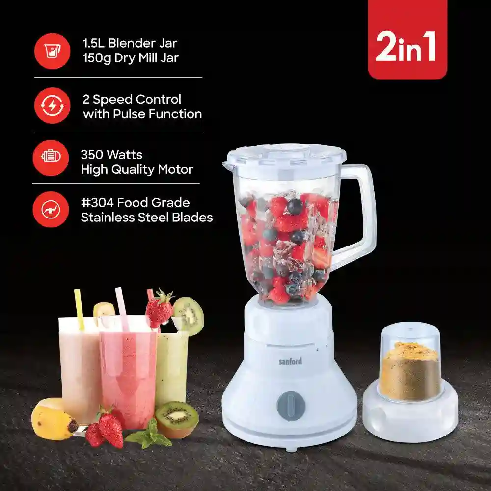 Sanford 2 in 1 Blender 350 Watts 1.5 Litre SF6803BR BS