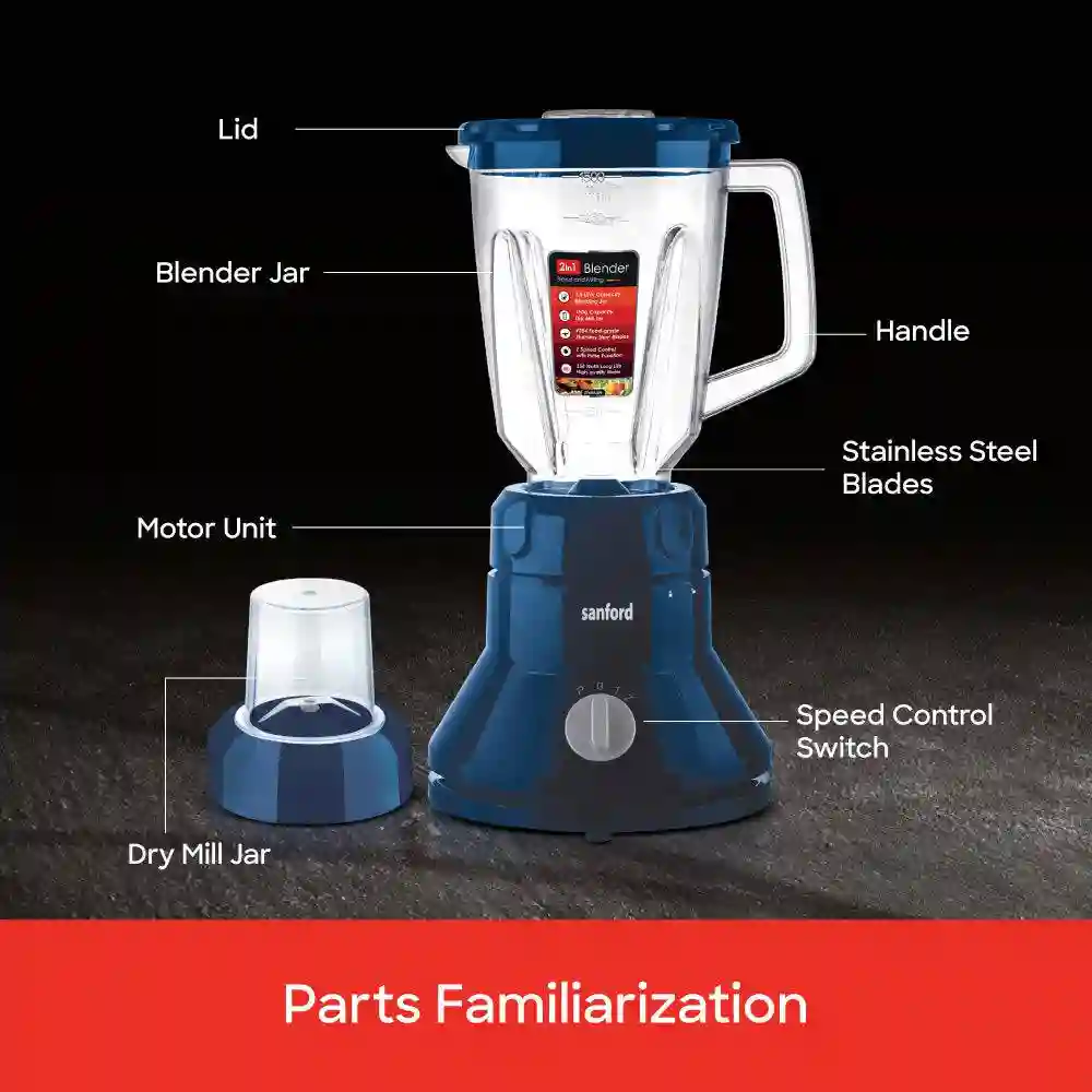 Sanford 2 in 1 Blender 350 Watts 1.5 Litre SF6803BR BS