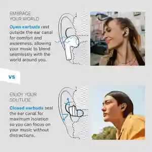 Sennheiser Accentum Open True Wireless Earbuds White | Premium Open-Ear TWS