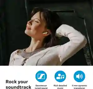 Sennheiser Accentum Open True Wireless Earbuds White | Premium Open-Ear TWS