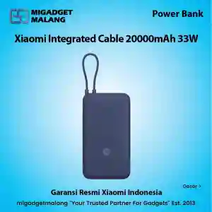 Xiaomi 33W Power Bank 20000mAh (Integrated Cable) Blue GL – MI 33PB 20K BL GL