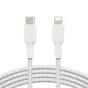 Belkin BoostCharge Lightning to USB-C Braided Cable 2M White (BL-CBL-BRD-USBC-LTG-WHT-2M / CAA004bt2MWH)