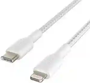 Belkin BoostCharge Lightning to USB-C Braided Cable 2M White (BL-CBL-BRD-USBC-LTG-WHT-2M / CAA004bt2MWH)