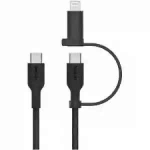 Belkin BOOSTCHARGE 2-in-1 USB-C to USB-C Braided Cable with Lightning Black (BL-CBL-2IN1-USBC-LTG-BLK / CAC003hq1.5MBK)