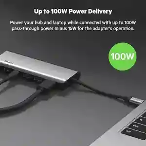 Belkin USB-C Multiport Adapter 7-in-1 with HDMI 4K, 100W PD, USB-A, SD/Micro SD, and 3.5mm Audio (BL-USBC-7P-MM-ADP / AVC009btSGY)