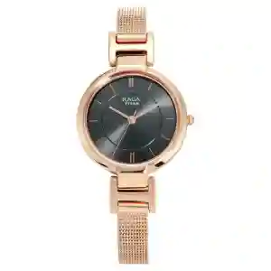 Titan Raga Viva Anthracite Dial Women’s Watch with Metal Strap