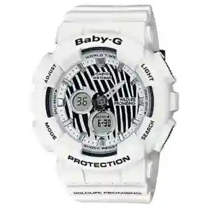 Casio Baby-G Ladies Analog-Digital Watch - BA-120WLP-7ADR | White Leopard Print Limited Edition Watch