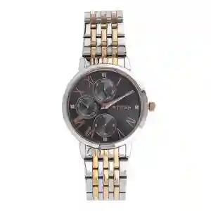 Titan Workwear Anthracite Dial Multi Stainless Steel Strap Watch for Women