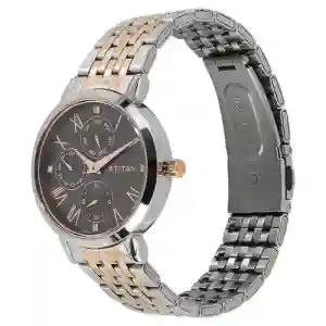 Titan Workwear Anthracite Dial Multi Stainless Steel Strap Watch for Women
