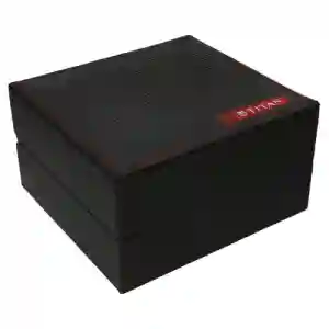 Titan Edge Black Dial Analog with Date Leather Strap Watch for Men