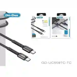 GO-DES GD-UC509TC USB-A to Type-C Cable – Fast Charging & Durable Braided 1M Design