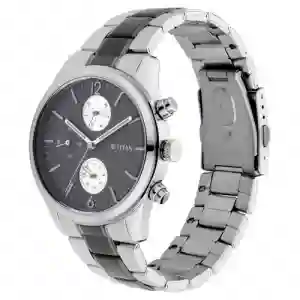 Titan Workwear Anthracite Dial Multi Metal Strap Watch for Men | Stylish Office Wear Watch