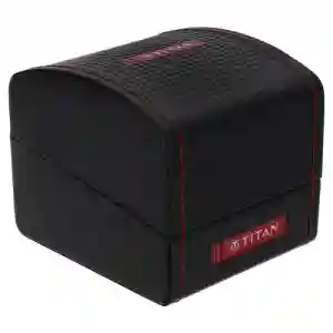 Titan Workwear Black Dial Dual Time Leather Strap Watch for Men | Elegant Dual Time Office Watch