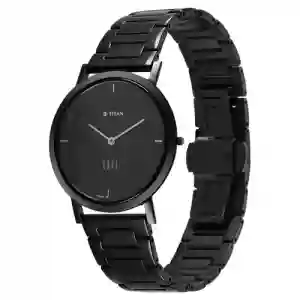 Titan Quartz Analog Black Dial Stainless Steel Strap Watch for Men | Classic Everyday Timepiece