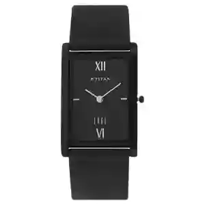 Titan Quartz Analog Black Dial Leather Strap Watch for Men | Titan Qatar