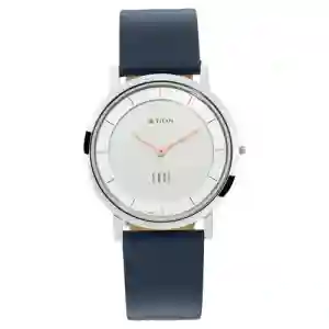 Titan Quartz Analog White Dial Leather Strap Watch for Men | Titan Qatar
