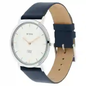 Titan Quartz Analog White Dial Leather Strap Watch for Men | Titan Qatar