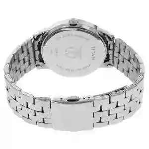 Titan Quartz Analog with Date Anthracite Dial Stainless Steel Strap Watch for Men | Classic Everyday Timepiece