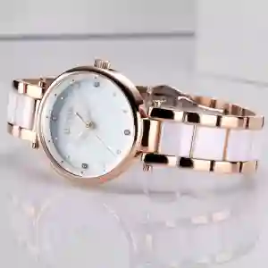 Titan Quartz Analog White Dial Ceramic Strap Watch for Women | Titan Qatar