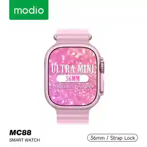 Modio MC88 Ultra Mini Smart Watch | 36 mm Wireless Charging & Bluetooth Calling | Qatar
