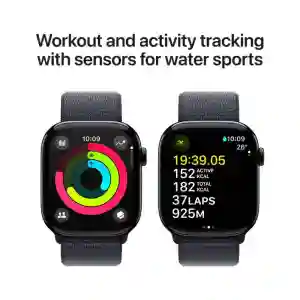 Apple Watch Series 10 46mm Jet Black Aluminum Black Sport Band ML Cellular (MWY43QA/A)