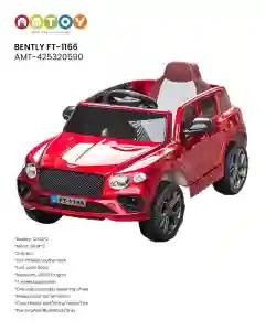 Bently FT-1166 AMT-425320590 | Licensed Kids Ride-On Car 12V with Leather Seat, LED Lights & Bluetooth