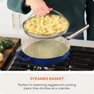 Nutricook NC-OP126B One Pan 26cm Blue | Non-Stick Multipurpose Cooking Pan