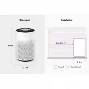 LG Air Purifier AS65GDWH0 | PuriCare 360° • 61 m² Coverage • HEPA H13 • ThinQ