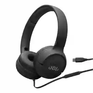 JBL T520C USB-C Black Hi-Res Wired On-Ear Headphones with Mic | Qatar