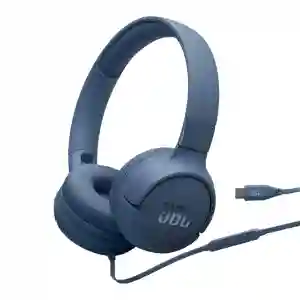JBL T520C USB-C Blue Hi-Res Wired On-Ear Headphones with Mic | Qatar