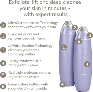 GESKE MicroDermabrasion Blackhead Remover 7 in 1 Purple GK000012PL01