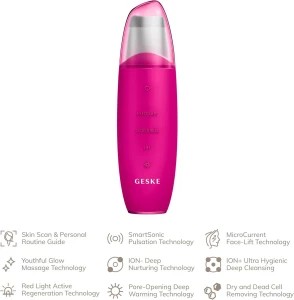 GESKE MicroCurrent Skin Scrubber Blackhead Remover 9 in 1 Magenta GK000044MG01