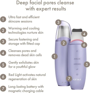 GESKE MicroCurrent Skin Scrubber Blackhead Remover 9 in 1 Purple GK000044PL01