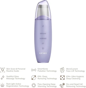 GESKE MicroCurrent Skin Scrubber Blackhead Remover 9 in 1 Purple GK000044PL01