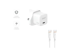 Exact PD Adapter Fast Charging 20W GaN Technology USB-C to USB-C Cable EX1211 White