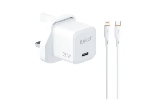 Exact PD Adapter 20W GaN Technology Fast Charging USB-C to Lightning EX1212 White