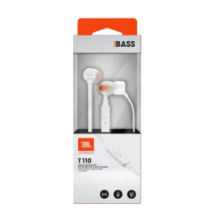 JBL T110 White Wired In Ear Headphones