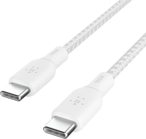 Belkin BoostCharge USB-C to USB-C Braided Cable 100W PD 2M White