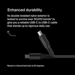 Belkin BoostCharge USB-C to USB-C Braided Cable 240W PD 1M Black