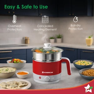 WONDERCHEF Multicook Kettle 1.2L 1000W Red 63153696