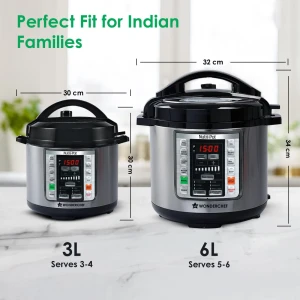 WONDERCHEF NutriPot 18 Preset Electric Pressure Cooker 6L Silver Black 63152847