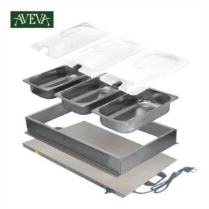 Aveva AV-DFW-3P Electric Food Warmer with 3 Pans – Silver