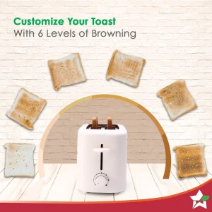Wonderchef Pop Up Toaster 2 Slice 800W Ivory – 63154840