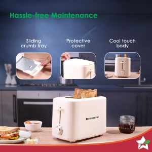 Wonderchef Pop Up Toaster 2 Slice 800W Ivory – 63154840