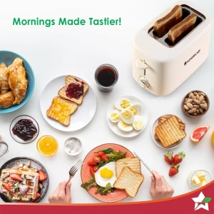 Wonderchef Pop Up Toaster 2 Slice 800W Ivory – 63154840