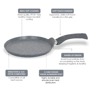 Wonderchef Dosa Tawa Granite 28 cm – Granite Grey – 60017710