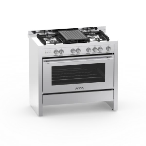 AVEVA AV-1GRC 100×60 Gas Cooker 5 Burners Silver